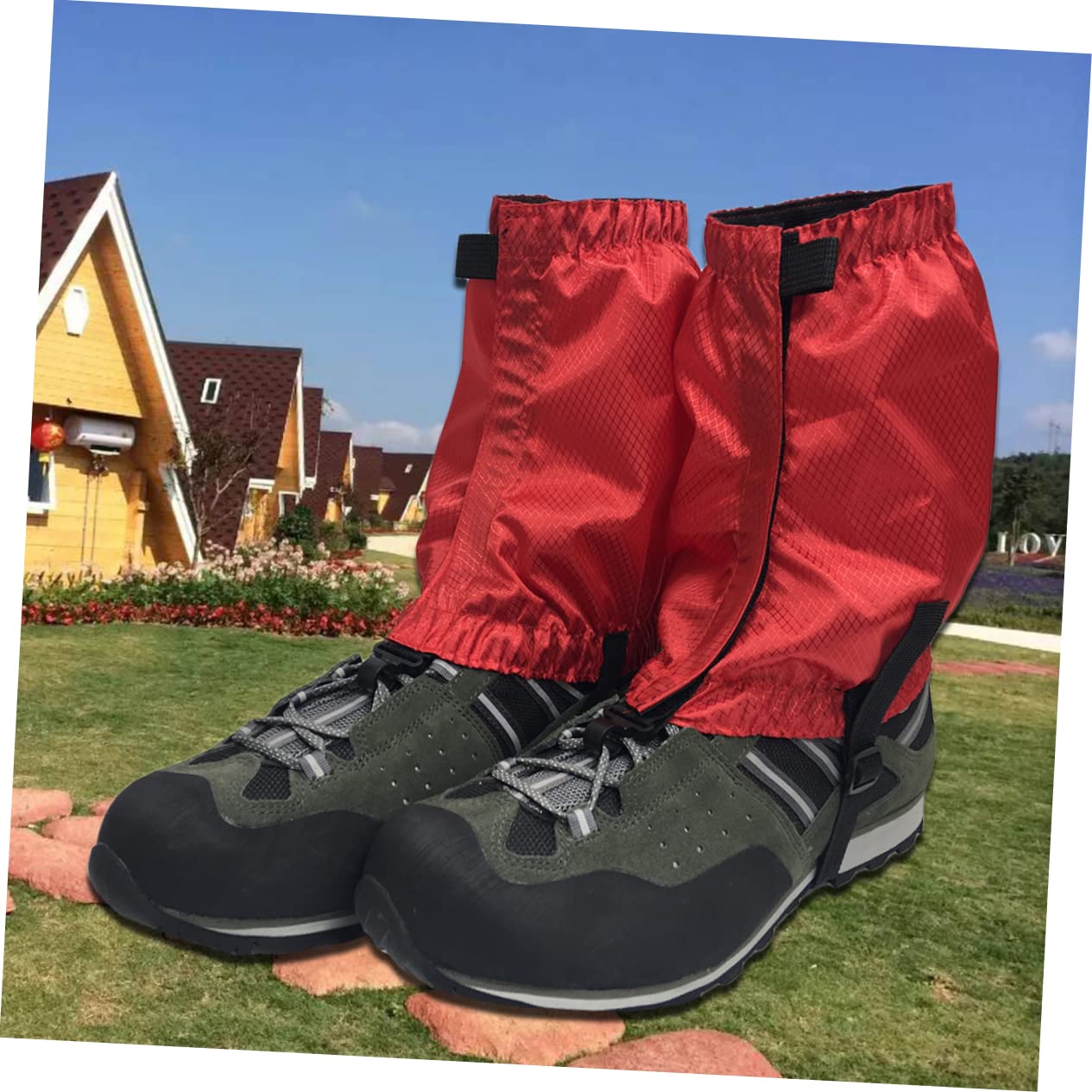 Happyyami 3 Paires guêtre de Marche imperméable guêtres de Marche guêtres Anti-déchirure Escalade Vivre d Aventure siphadventure Roux guêtres d'extérieur guêtre de Marche à la Cheville Rouge