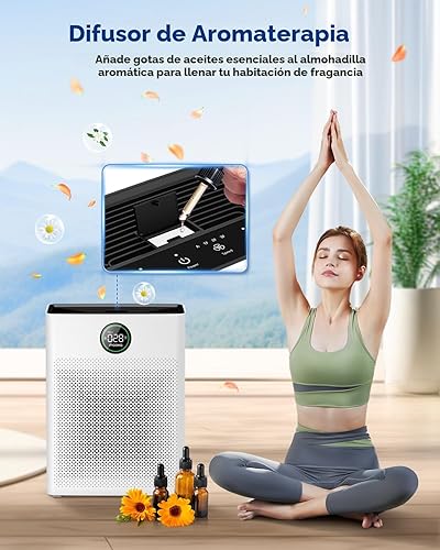 Miniatura 7 de Purificadores de aire para el hogar, habitación grande de hasta 2200 pies cuadrados, purificador de aire MOOKA para mascotas domésticas con filtro