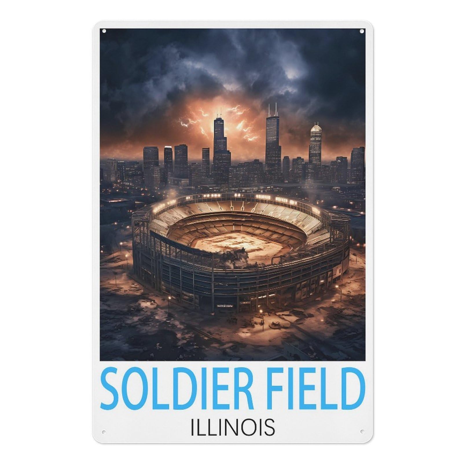 Illinois Retro Design Tin Paintings Vintage Tin Sign 08x12inch(20x30cm) Wall Art for Home Office Bedroom Living Room Cafes Wall Decor