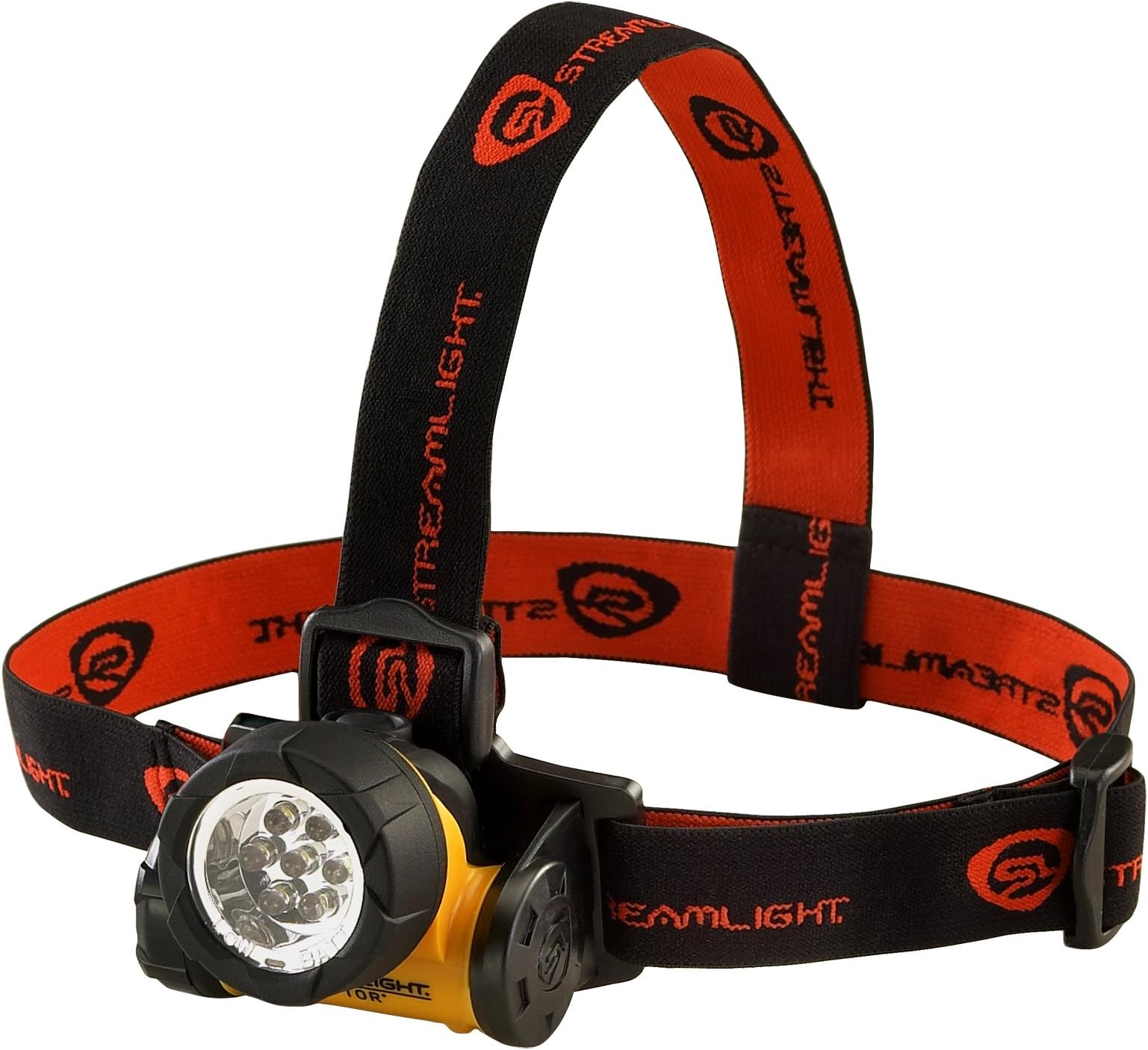 Streamlight 61052 Septor 120-Lumen 900-Candela Hands-Free LED Headlamp with 7 LEDs, 3 Lighting Modes and Elastic & Rubber Straps, Yellow