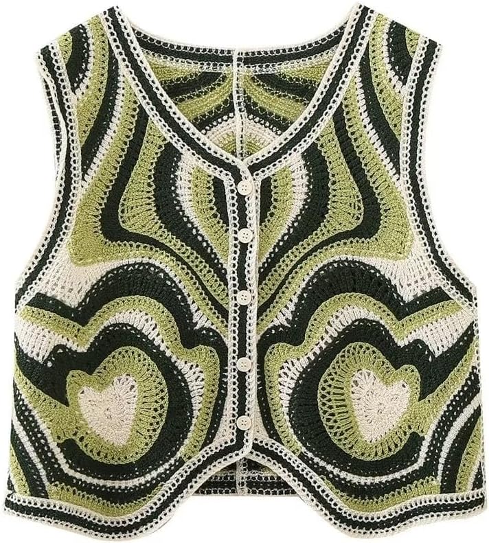 FunAloeWomen'S Sleeveless Vest Retro Ethnic Style Vest Sleeveless Crop Cardigan Tops Women Boho Embroidered Vest Women'S Gilets Women Waistcoat Open Front Vest Fashion Flower Gilet Vests