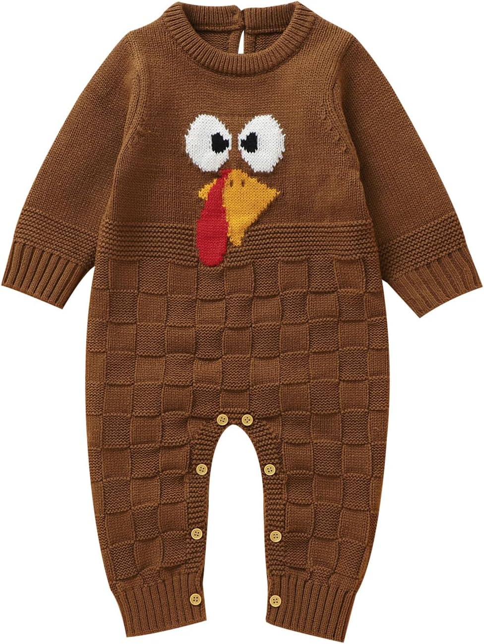 Baby Turkey Embroidery Sweater Romper Infant Thanksgiving Outfits