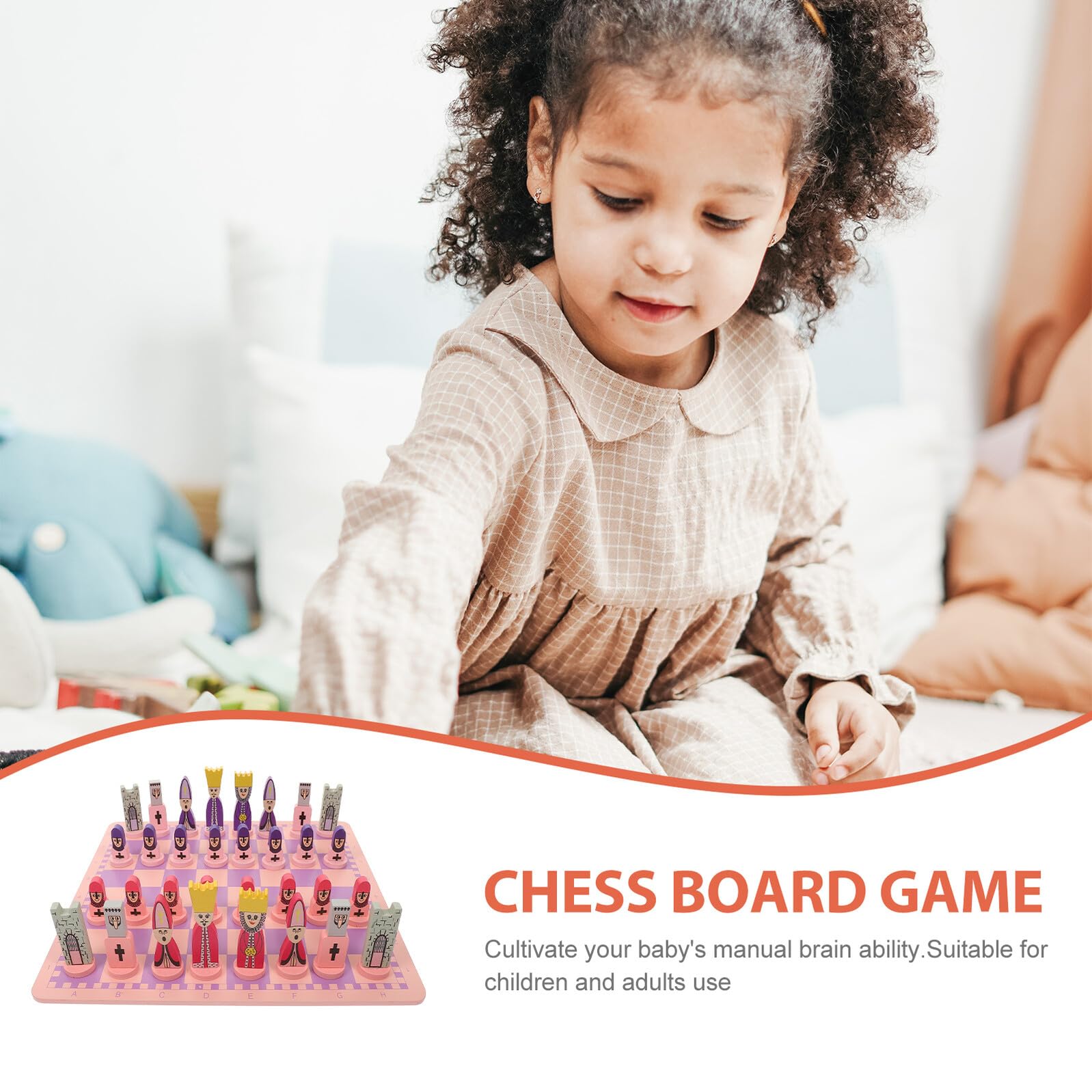 Set di Scacchi in Legno Porpora, , Tavola da Gioco | Lavorazione Accurata, Superficie Liscia, senza Sbavature, per Bambini e Adulti, Tecnologia Unica