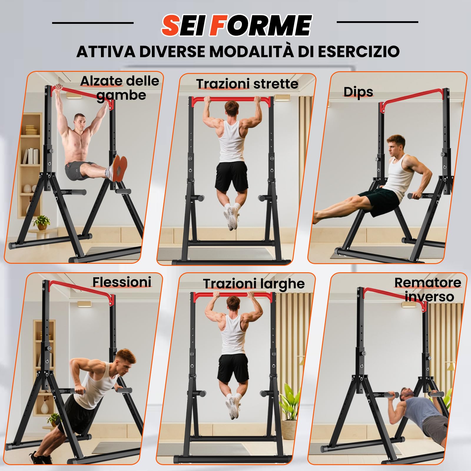 DOBESTS Power Tower Dip Station,Pieghevole Barra per trazioni autoportante，Regolabile MultifunKtional Pull Up Station Attrezzi Palestra Casa,Attrezzatura per Allenamento della Forza,Gambe Triangolari