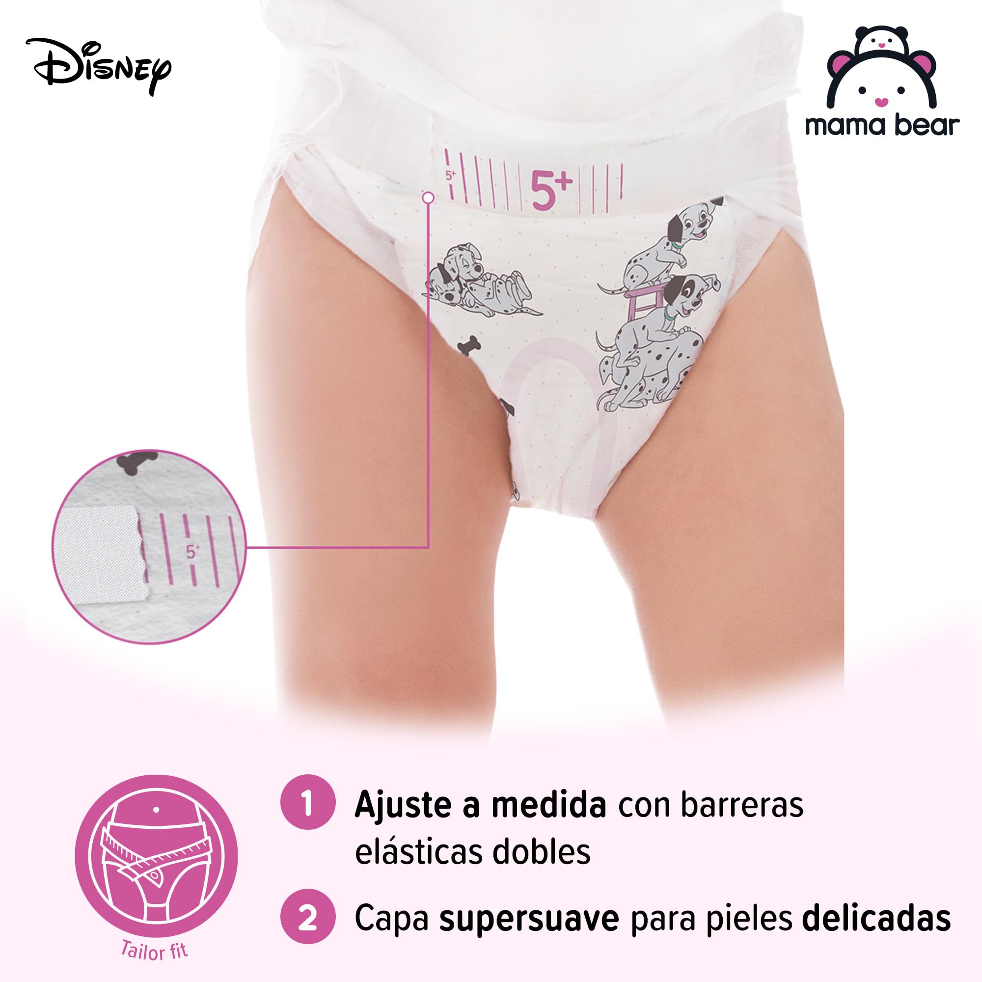 Marca Amazon - Mama Bear Disney pañales ultrasecos, Talla 5+ (11-17 kg) , Blanco, 144 Unidad, 2 Paquetes de 72 - PACK MENSUAL