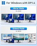 Selore Double moniteur USB C Station d'accueil, station d'attente pour ordinateurs portables, 14 en 1 Station d'accueil, 3 Moniteurs avec 2 HDMI, VGA, 10G USB A/C, 100W PD, 6 USB Ports A/C,
