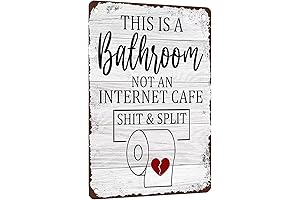 Bathroom Decorative Signage: Funny Tin Sign for Toilet and Restroom Doors