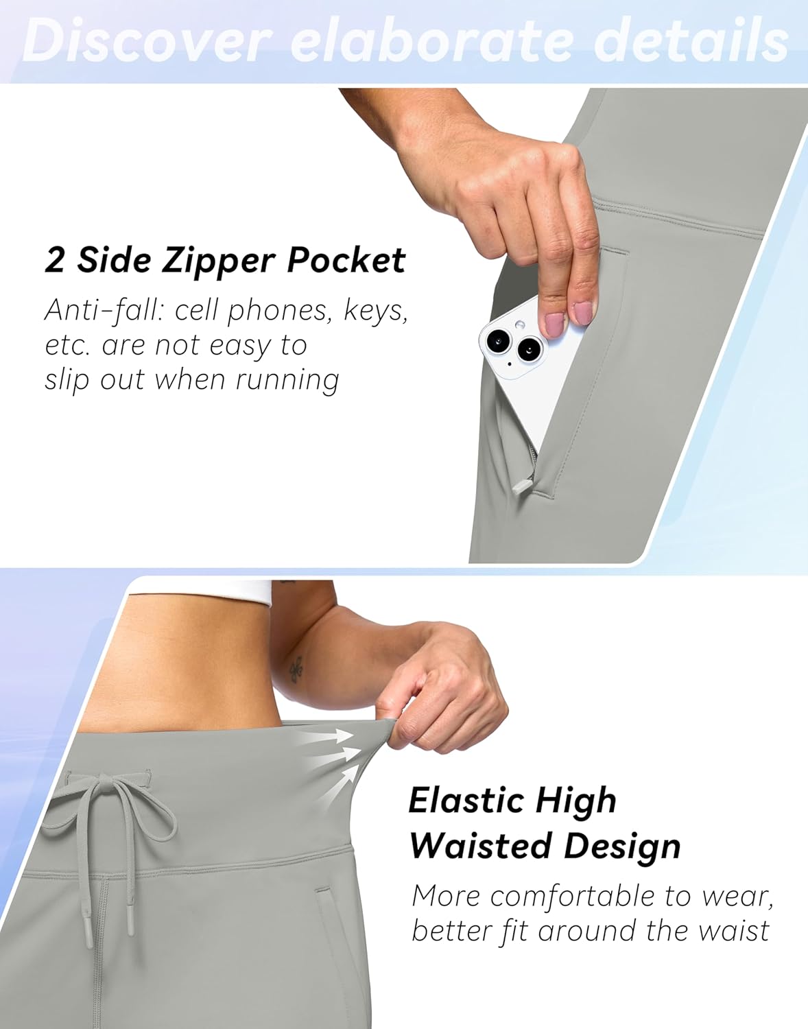 G Gradual Women's Athletic Shorts 5" Running Shorts for Women with 2 Zipper Pockets Quick Dry Lightweight Hiking Shorts - Image 4