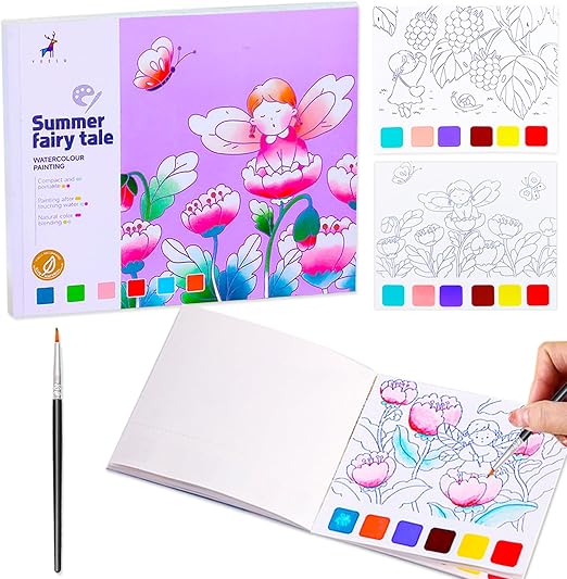 YXOTJHS Paint with Water Books, Watercolor Coloring Books for Kids Ages 4-8, Mess Free Water Painting Book for Toddlers 2-4, Arts and Crafts for Kids 4-7 Girls Boys Gifts