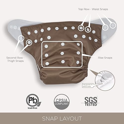 Miniatura 4 de Paquete de 4 pañales de bolsillo de tela con 4 insertos de amatista