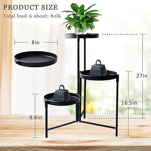 Miniatura 4 de 3 Tier Plant Stand Indoor Outdoor - Tall Metal Flower Pot Holder Potted Display Rack - Heavy Duty Corner Plant Shelf for Patio Garden Balcony Living