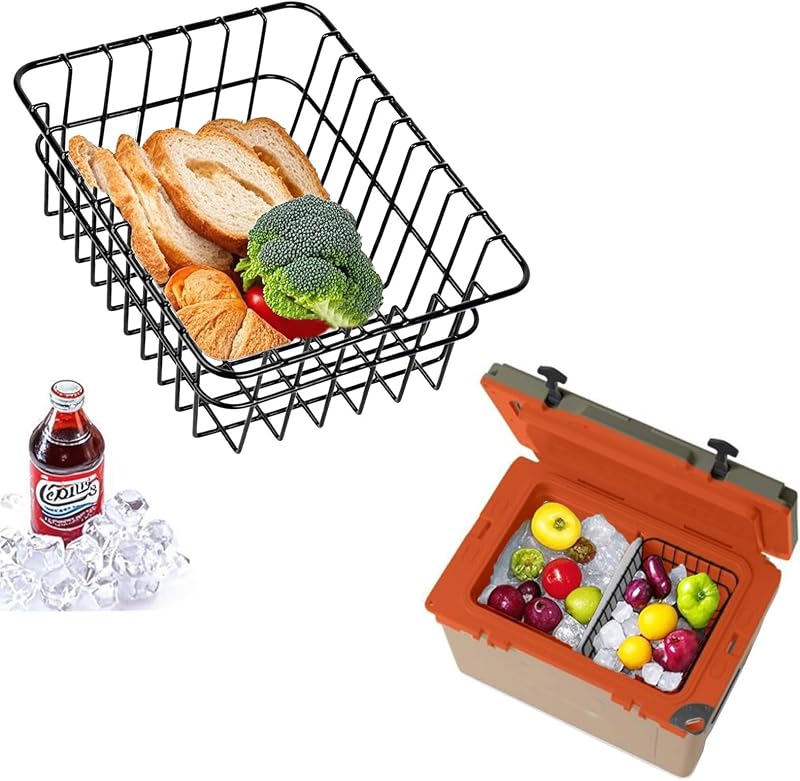 Cooler Basket for RTIC 32QT Ultra-Light Coolers, Stainless Steel Storage Dry-Goods Basket, Keep Smaller Items Dry, Compatible with Ice, Dividers, Locks and Other Accessories.