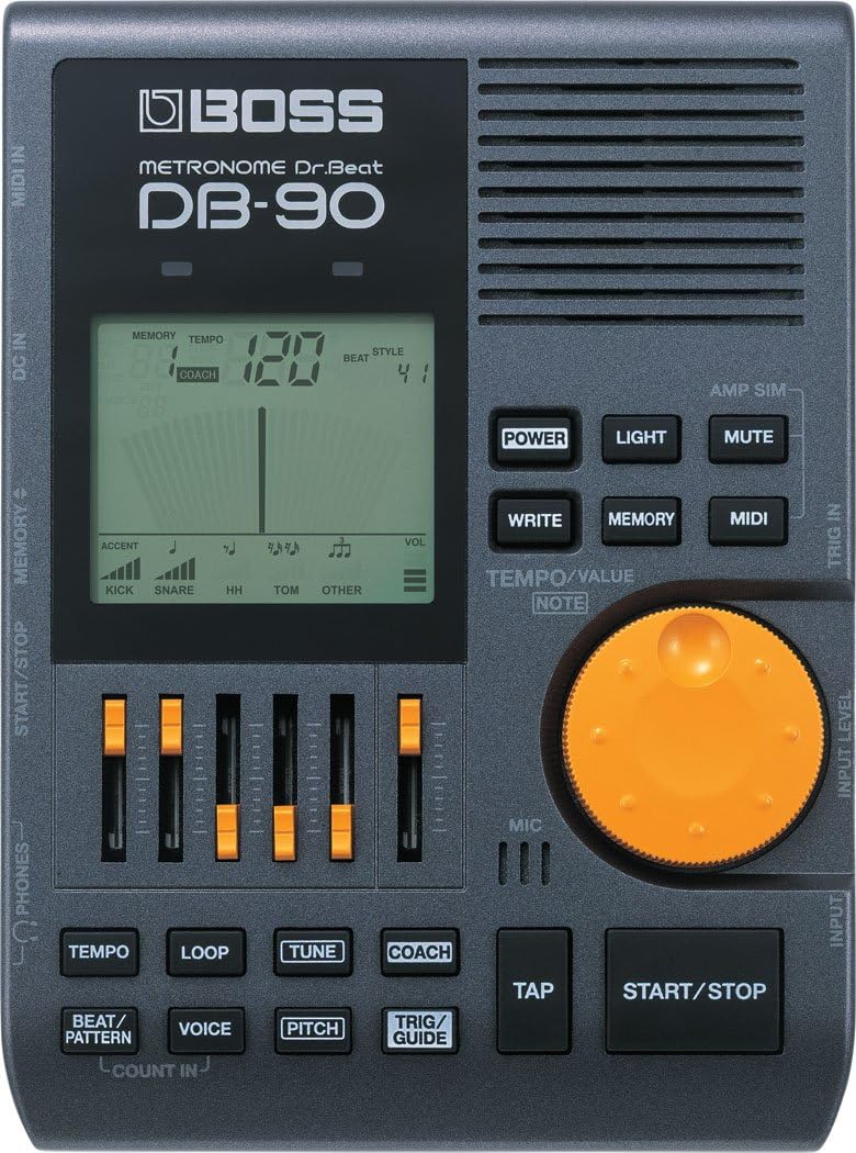 Boss DB-90 Dr. Beat Metronome Bundle with Amazon Basics 9V Batteries (8-Pack)