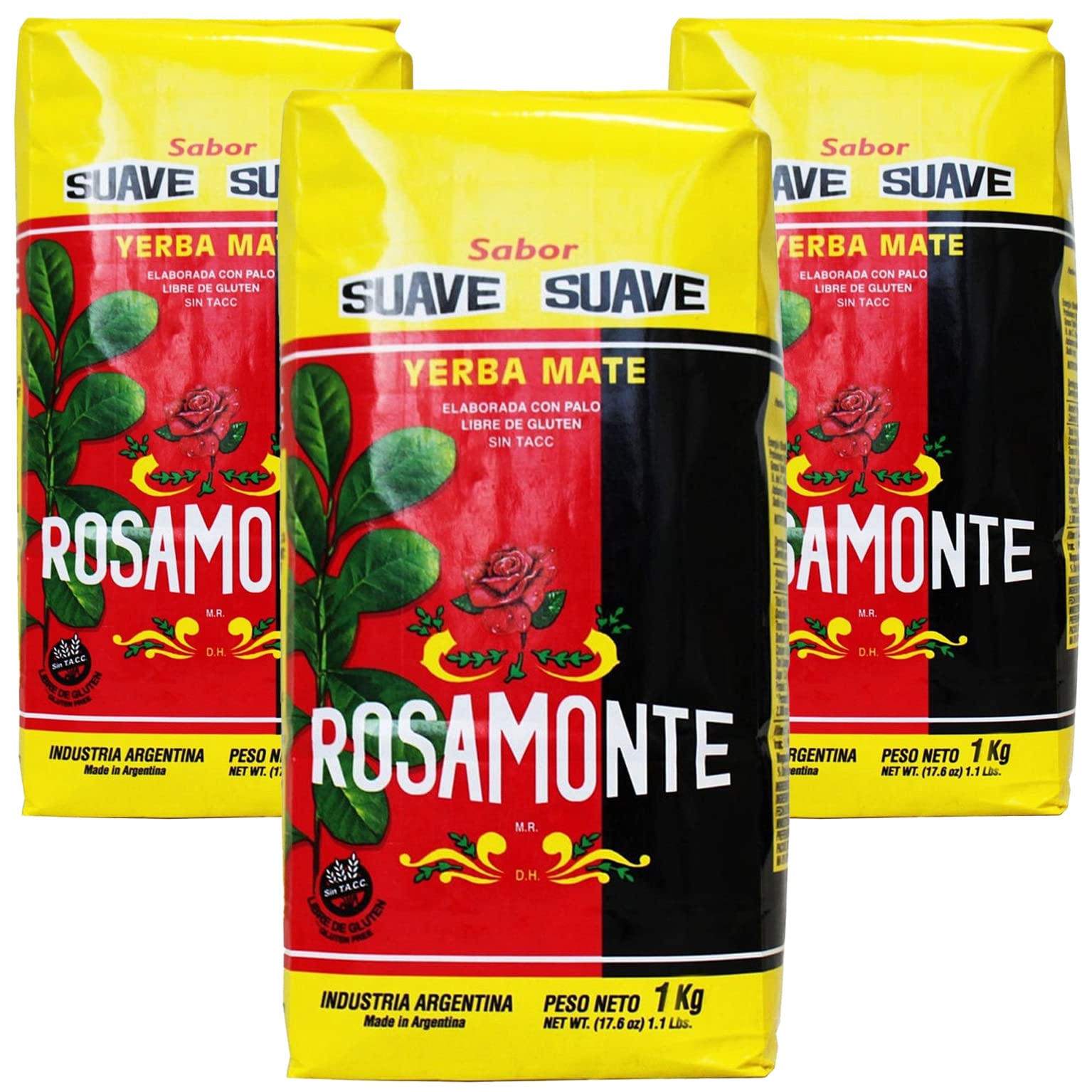 Rosamonte Yerba Mate Tè Suave 3kg | Set Mate Argentino | Bevanda disintossicante ed energetica