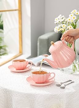 Amazon.com | Amazingware Porcelain Tea Set - Tea Cup and