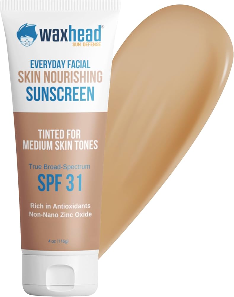 Tinted Mineral Sunscreen for Face SPF 31 Zinc Oxide Sensitive Skin - Medium | Waxhead