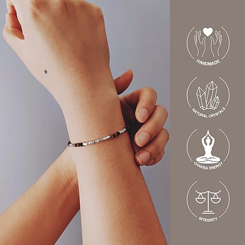 Miniatura 10 de Real Natural Black Spinel Bracelet 0.15x0.15 Round Shape Gemstone 925 Sterling silver Overlay Handmade Cuff Crystal Jewelry
