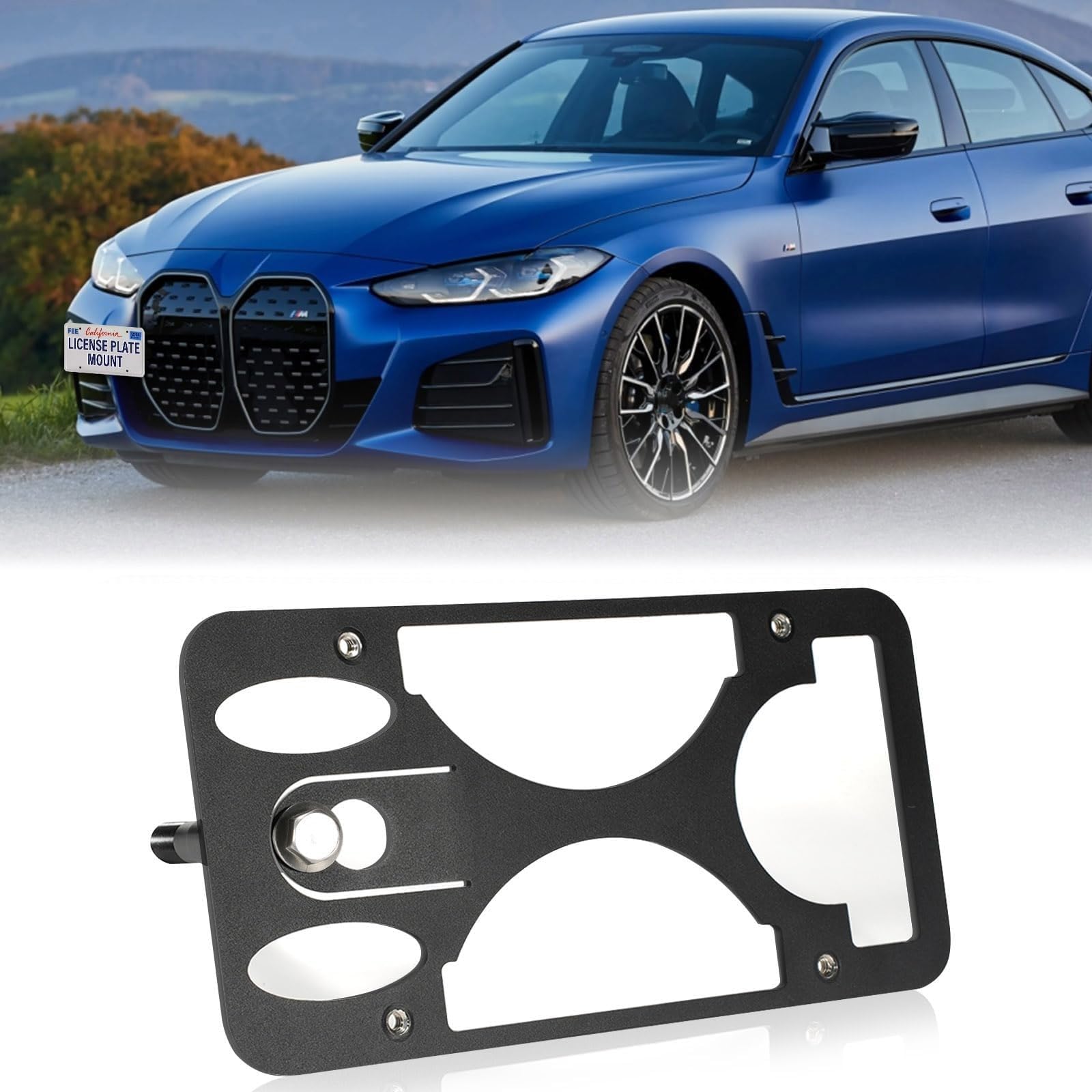 Bumper Tow Hook License Plate Mount Bracket Kit For BMW X4 series 2019-2021 New