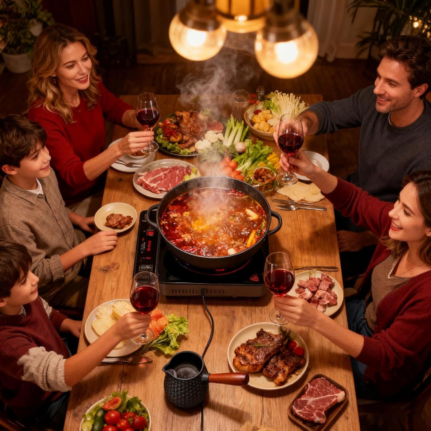 Cast Iron Teapot - Heat Keep, Six Hundred Ml Body, Teapot Warmer Base, Wooden Handle, Robust Build, Even Boiling, Travel Use, Camping Kitchen Adults Child Beach Heat Stand