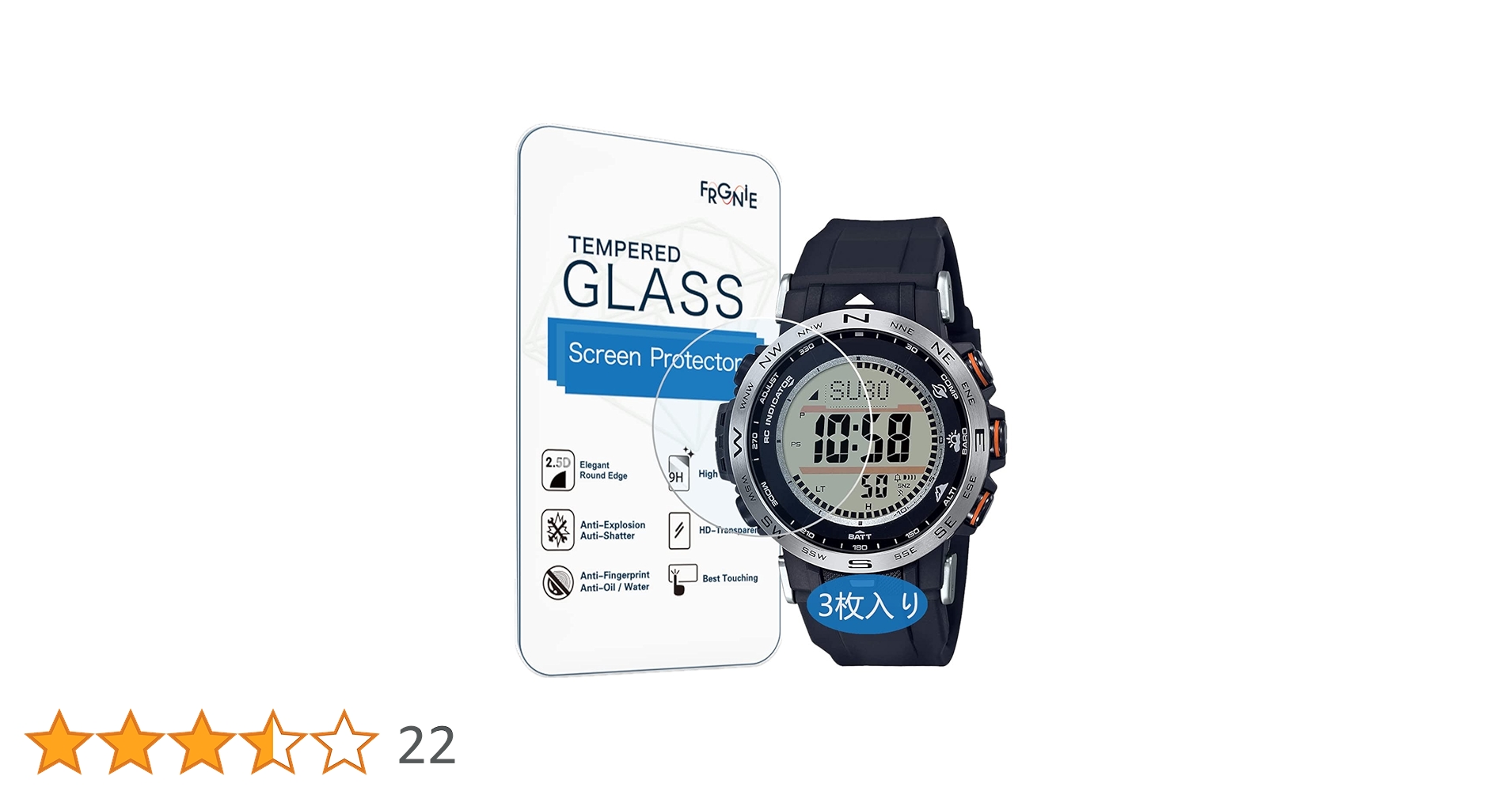 Amazon.co.jp: (3枚入り) Frgnie Compatible with CASIO PRW-30 強化