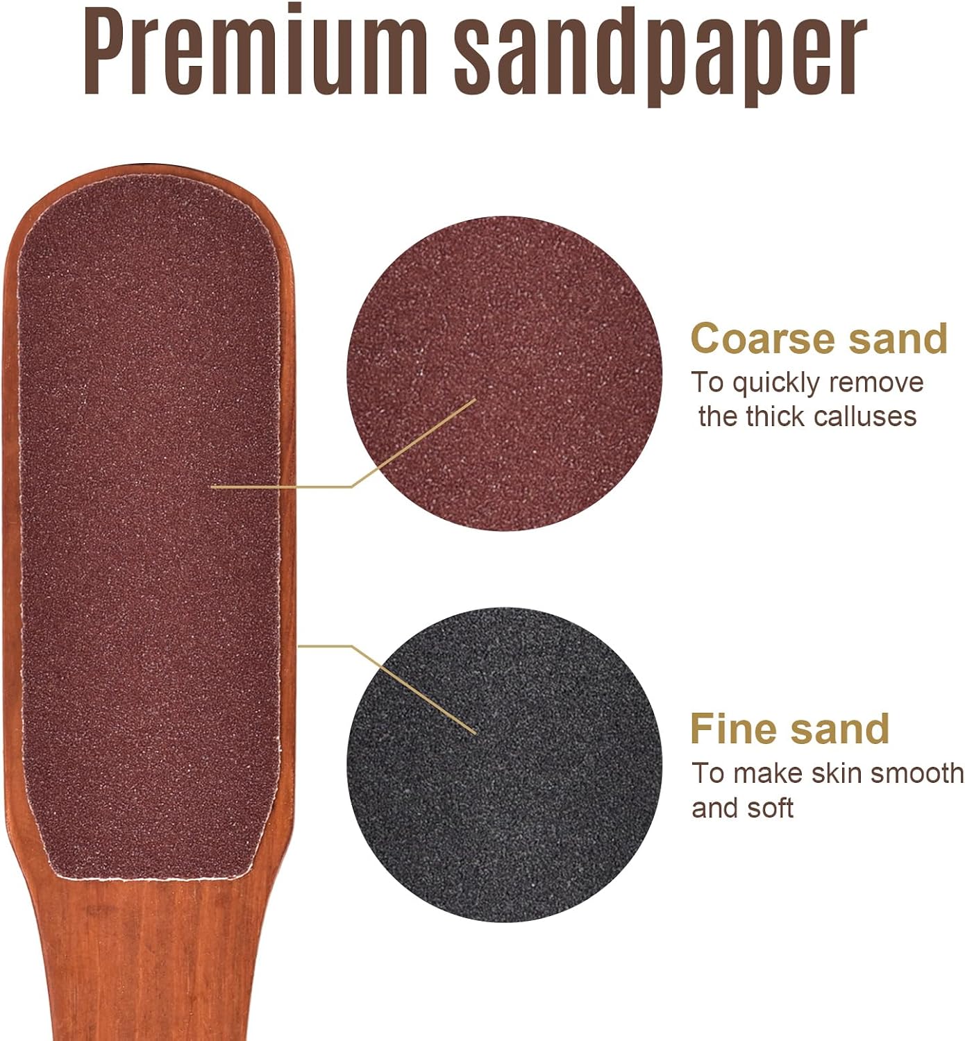 2PCS Foot File Foot Rasp Wooden Handle Pedicure Tool Foot Callus Remover Scrubber Dual-Sides Heel Grater for Dead Skin (1)