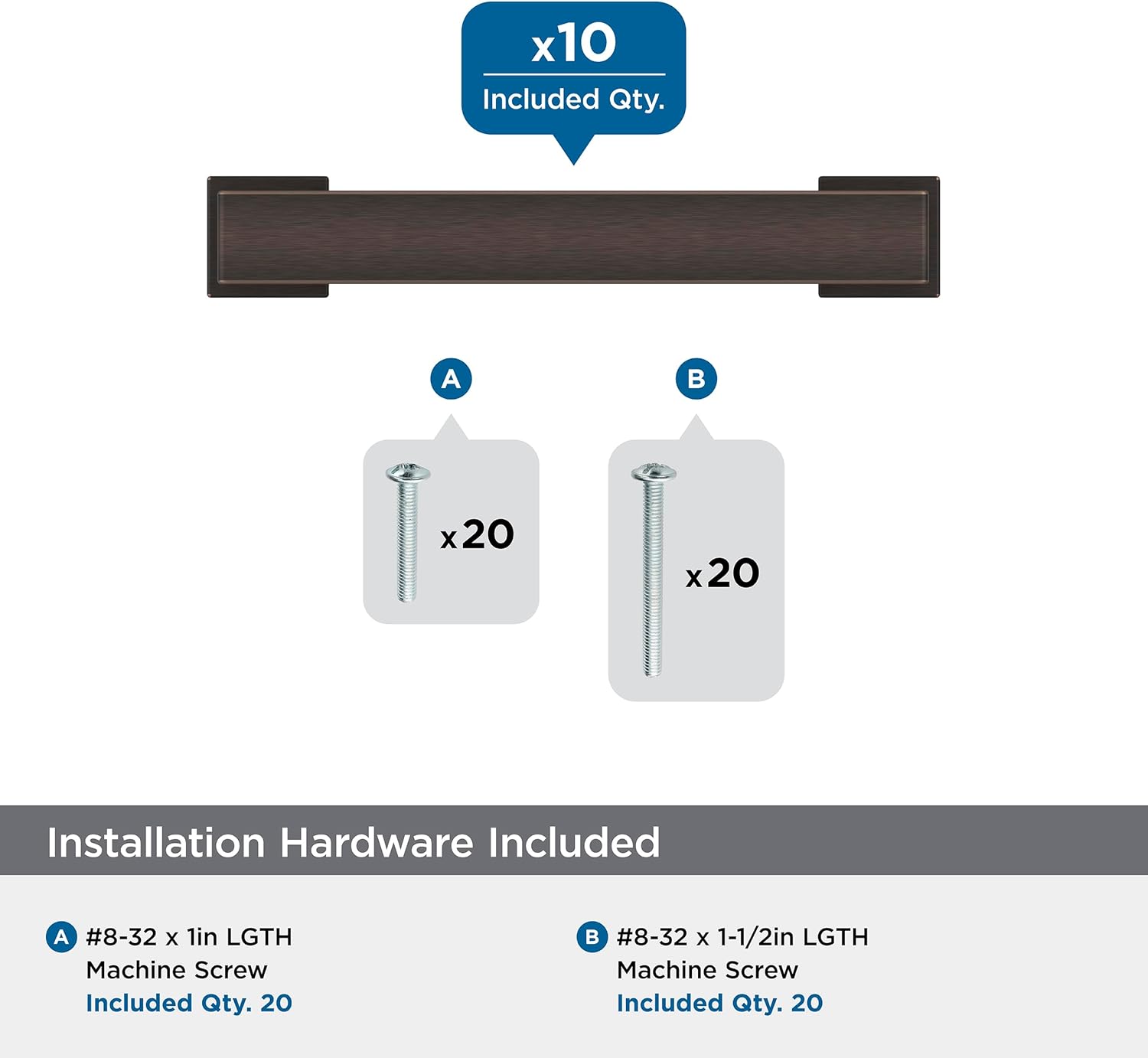 Oil Rubbed Bronze 3" Cabinet Handle Pull with Mounting Hardware