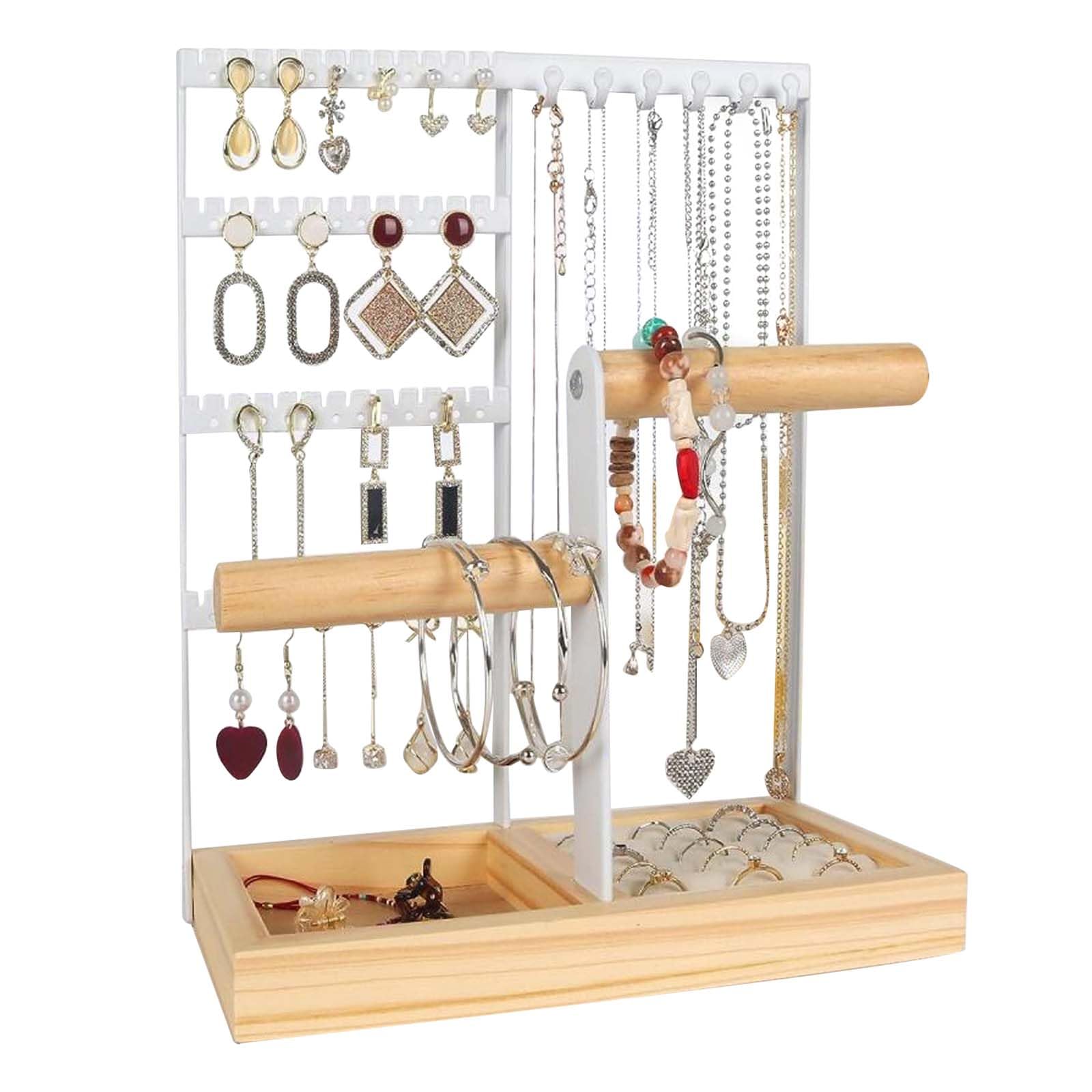 Porte-chaîne et arbre à bijoux blanc pour coiffeuse ordonnée