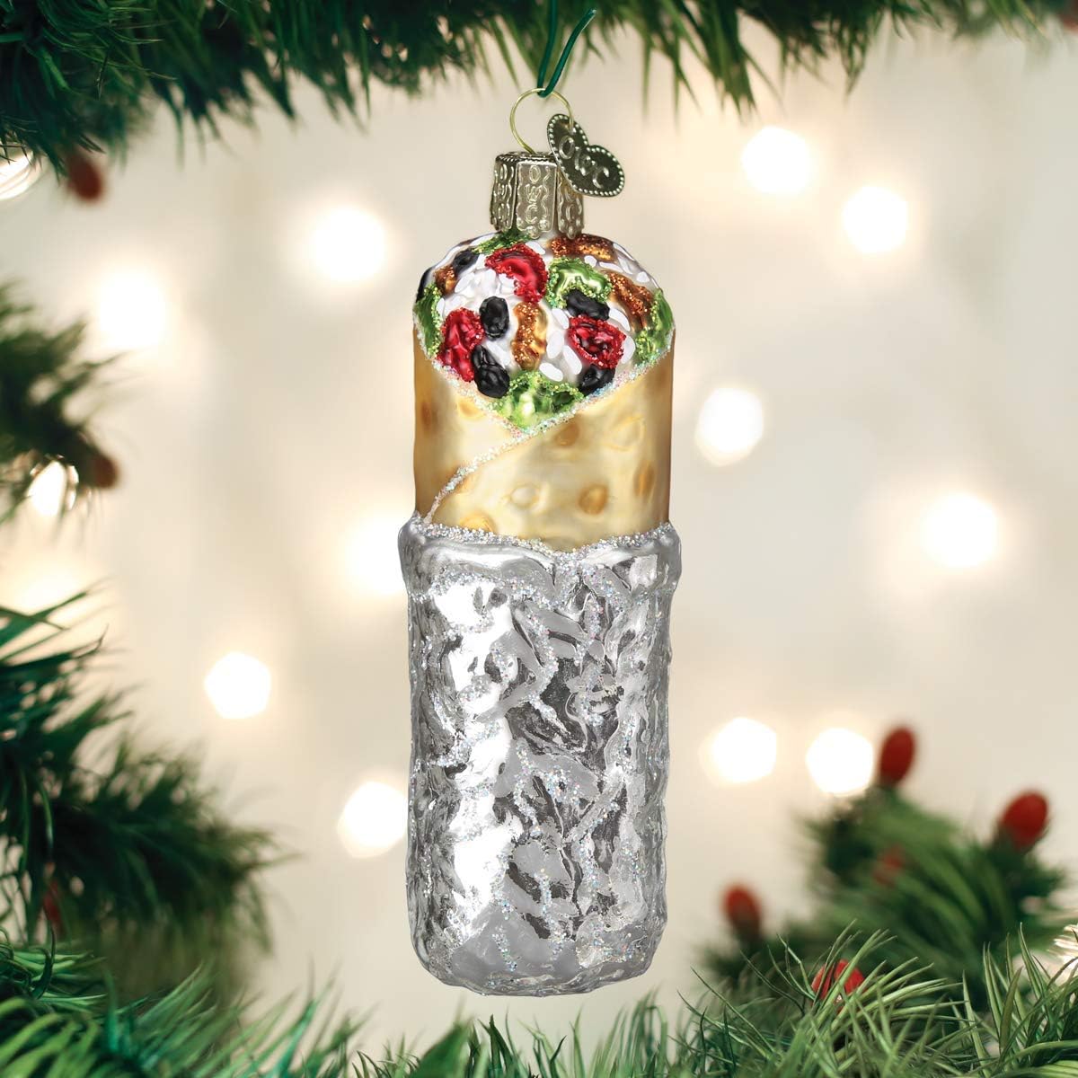 Old World Christmas Burrito Glass Blown Ornaments for Christmas Tree image 2