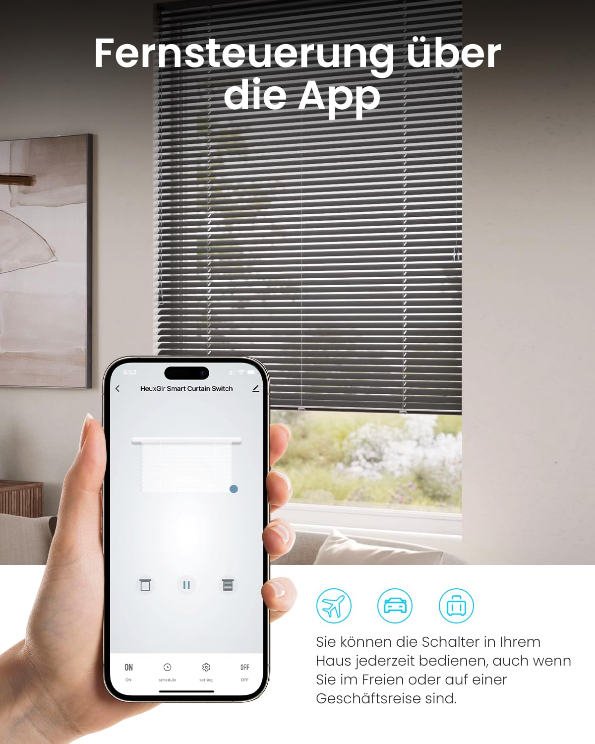 Lot de 2 interrupteurs intelligents pour volet roulant - Compatible avec Alexa/Google Home/Smart Life - Minuterie et contrôle vocal avec LED contrôlable - Conducteur zéro