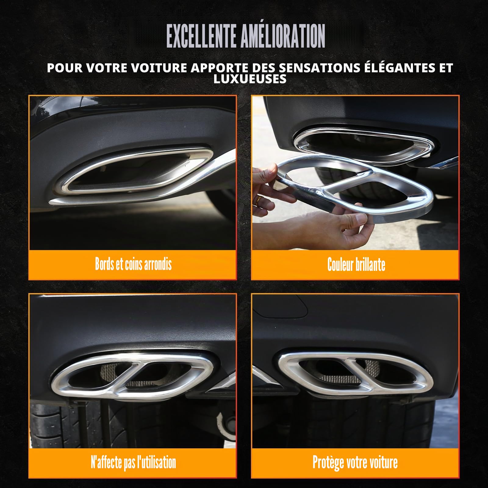 AMG tuyau d'embout à accessoire de voiture AMG complète la housse de sortie de l'embout du cadre du répartiteur