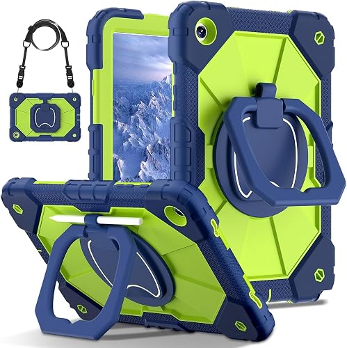SUPERB. Ergonomic Kickstand Case for Samsung Galaxy Tab A11 Plus / A9 Plus (Navy Yellow Green)