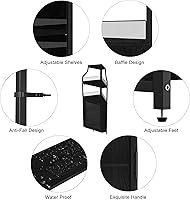 Vista 7 de GarveeHome - Gabinete de vino de esquina con estante de vino desmontable, gabinete de bar de esquina industrial de 5 niveles con puerta de granero