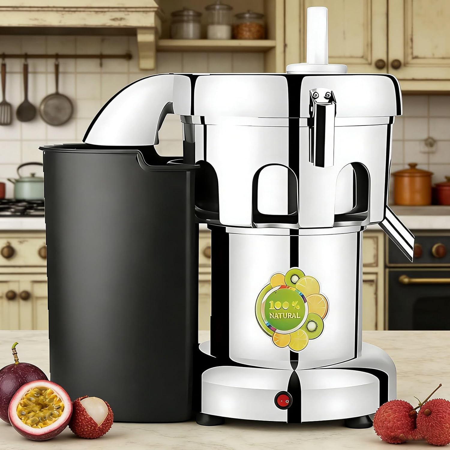 Commercial Juice Extractor Heavy Duty Juicer Stainless Steel Constructed Centrifugal Juice Extractor, 2800r/min, 100-120kg/hr, Juicing Both Fruit and Vegetable B2600