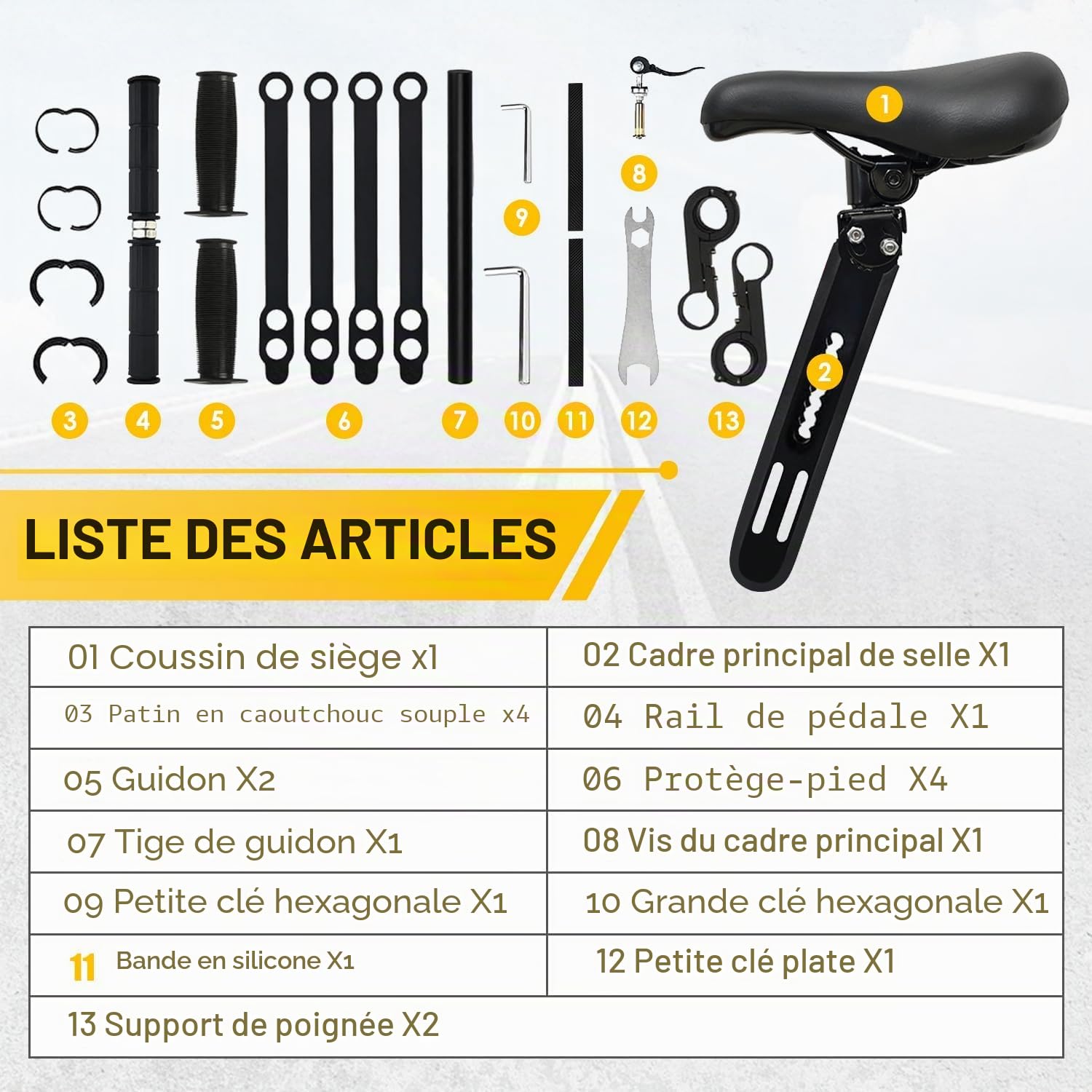 Sièges de Vélo pour Enfant, Siege Velo Enfant Avant avec Accoudoirs et Repose Pieds, Portable et Confortable, Amovible pour Enfants de 2 à 5 Ans sûr pour Convient au VTT