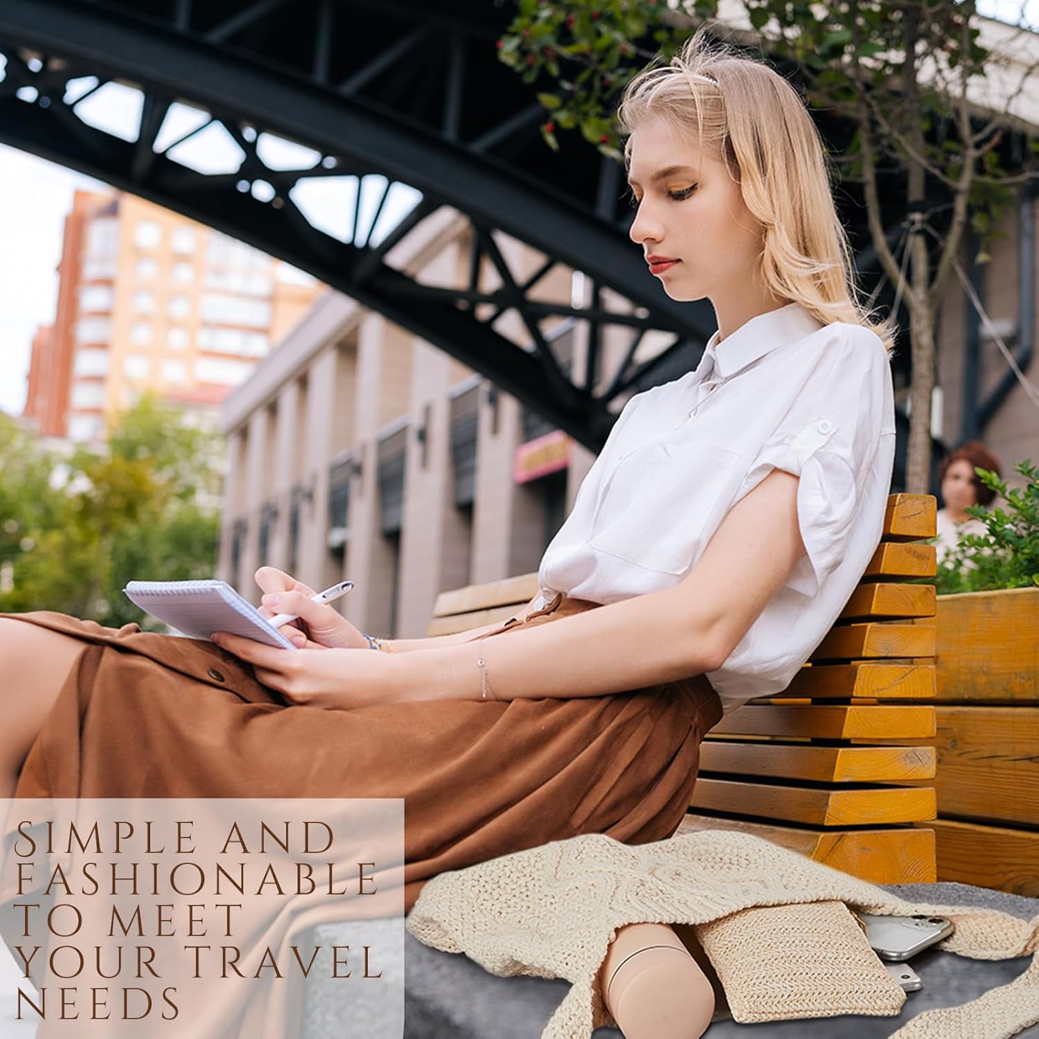 Crochet Bag for Women Crochet Tote Bag with Wristlet Wallet Bohemian Aesthetic Shoulder Handbag for Women Summer Beach(Elegant Style) - Image 2