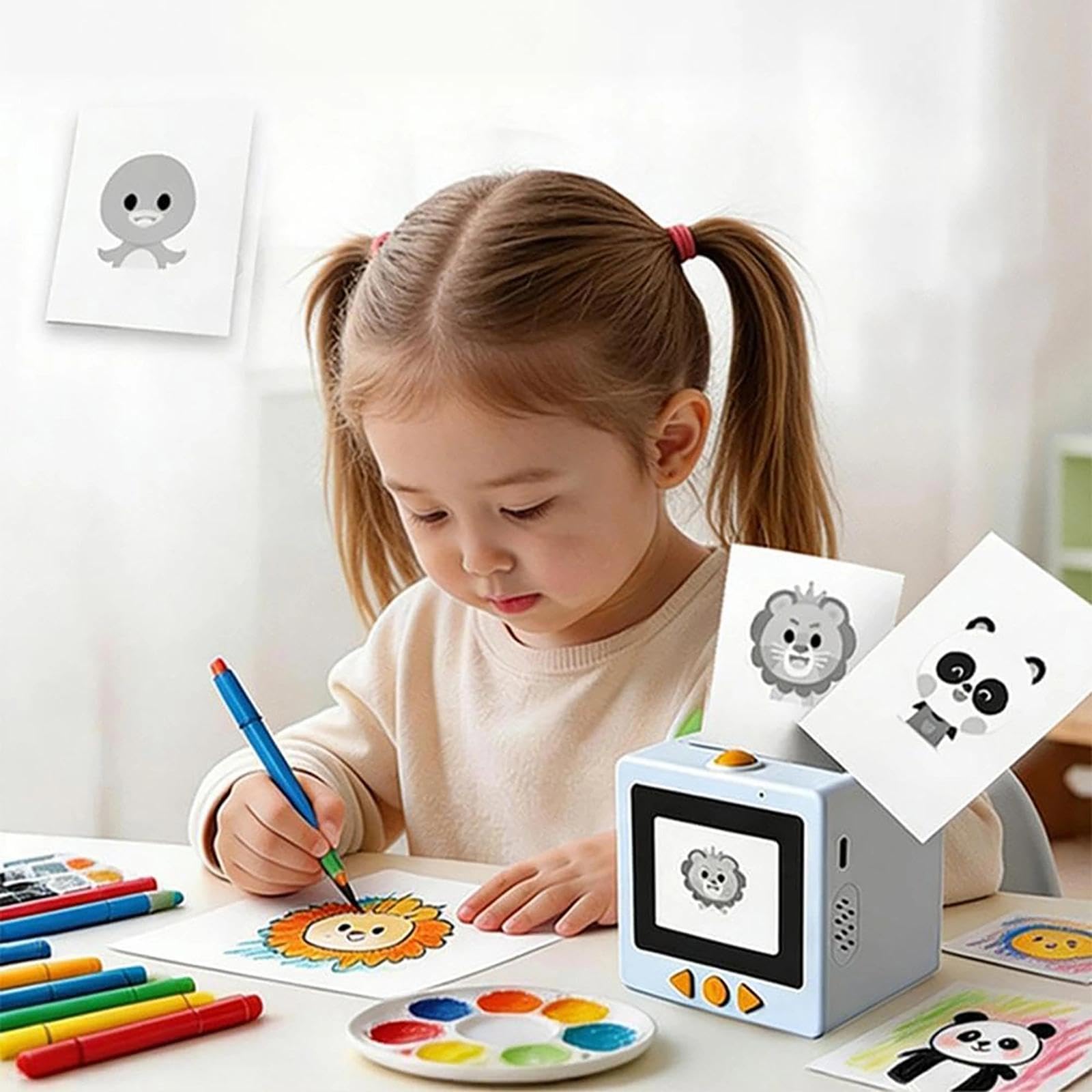 YOZO Sticker Box Printer Ai,ai Sticker Box Printer,smart-ai-voice Stickerbox,with 2.4" Display,Inkless Portable ，mini For Offices And Schools(A)
