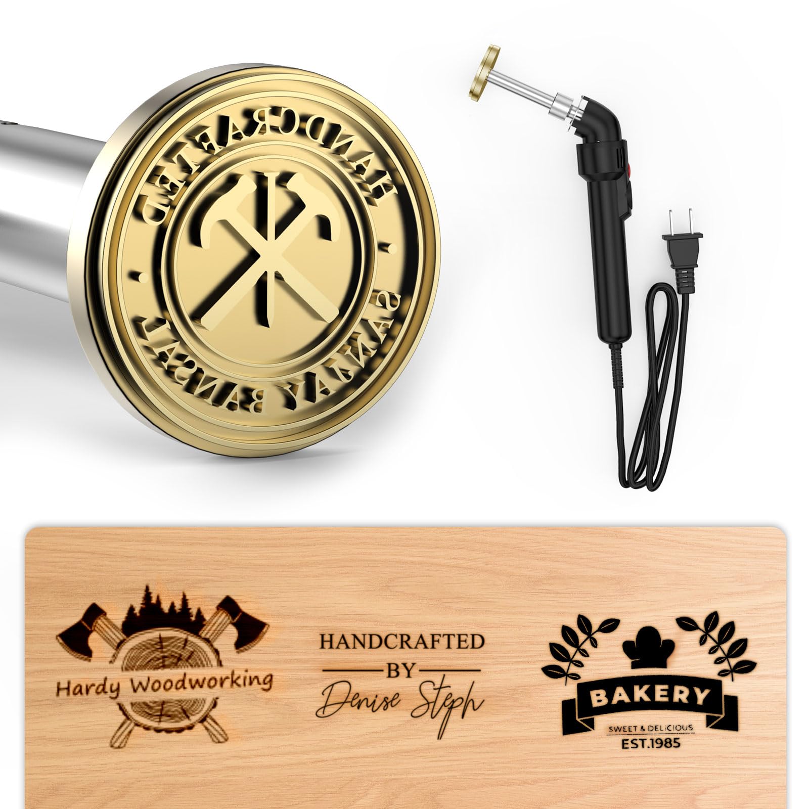 Custom Electric Branding Iron for Wood, Personalized Wood Branding Iron for Food Meat Leather, Durable Wood Burning Stamp Metal Logo Stamp, Handcrafted Design Wood Working Tools