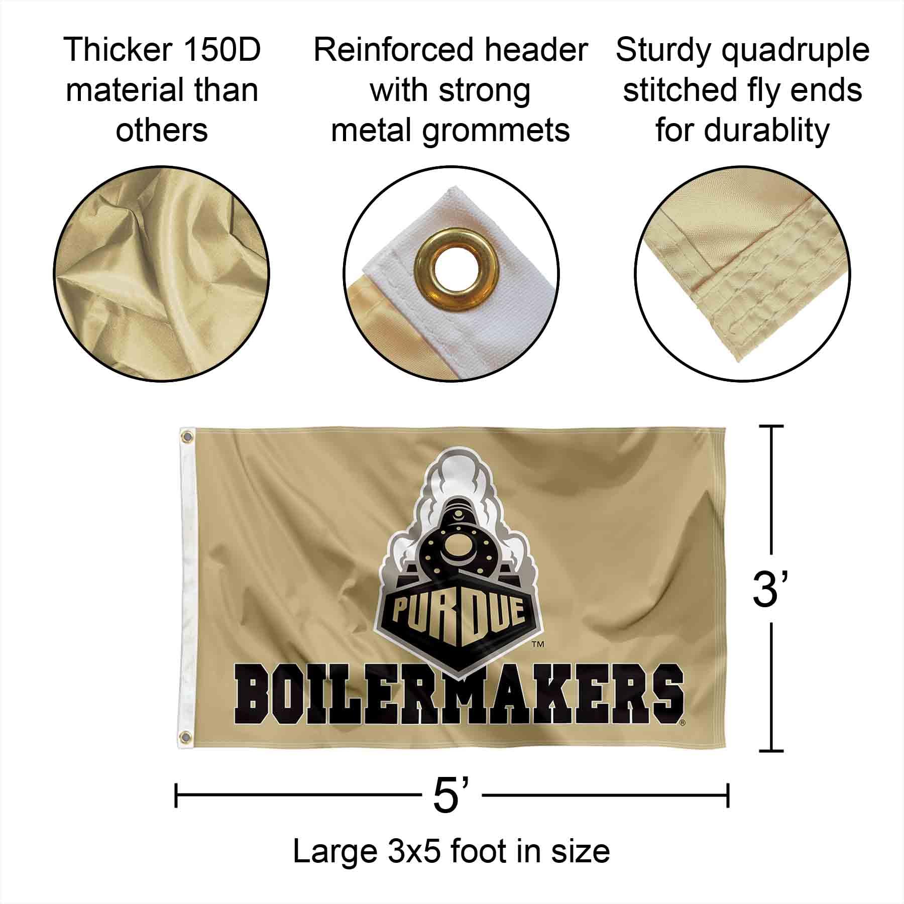 Purdue Boilers Large College Flag