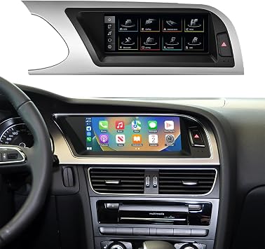 8.9 inch Touchscreen Wireless CarPlay Android Auto Multimedia Car Radio Receiver Compatible with Audi A5 with 3G MMI+ System 2009-2015,Support Mirrorlink, Camera and Original Car Functions