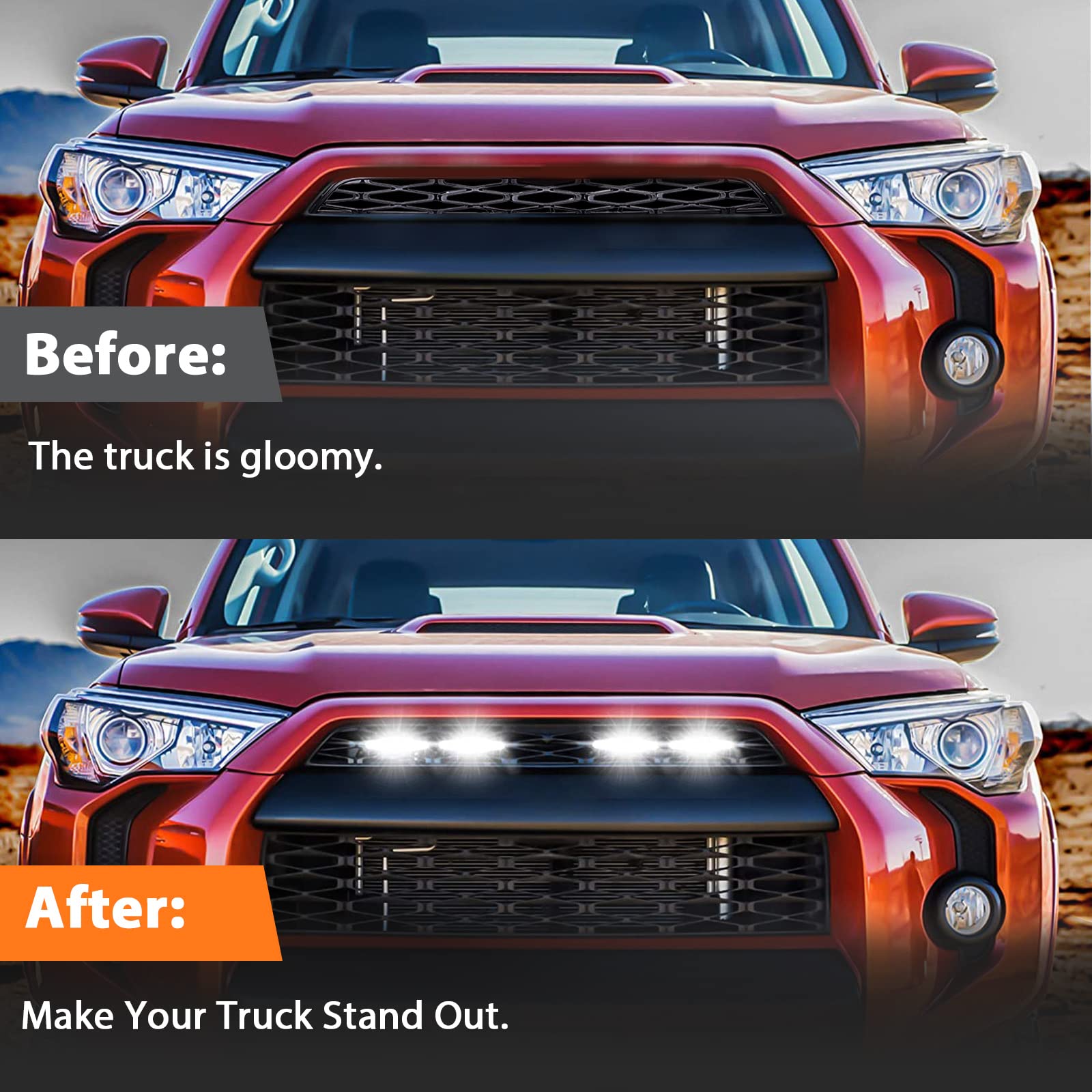 Amazon.co.jp: LEDグリルライト 4個 2014-2023 トヨタ 4Runner 