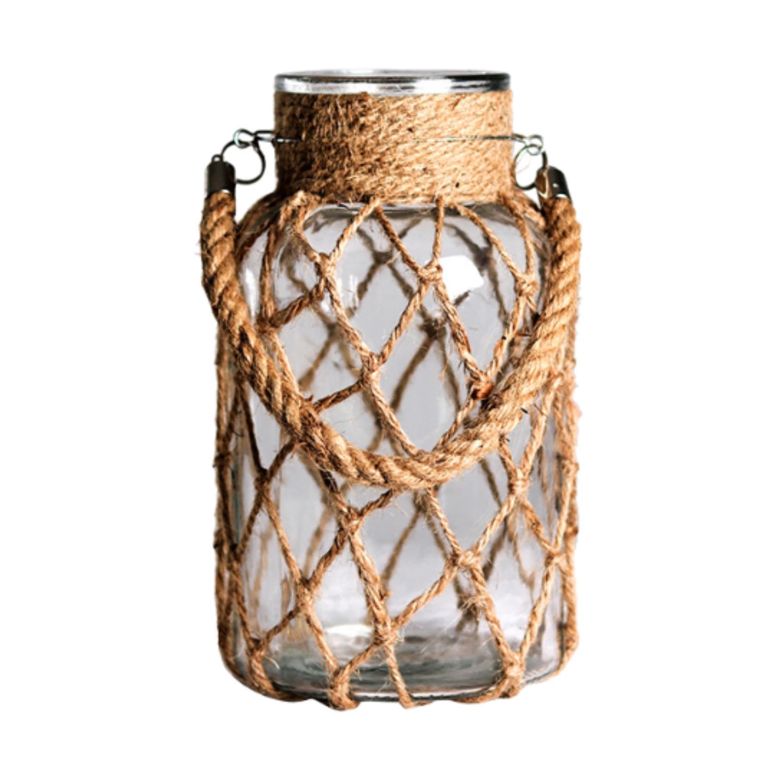 Bouteille décorative enveloppée d'une corde pour salon et table basse chaleureuse