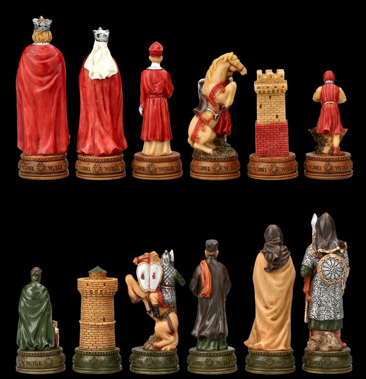 Juego de piezas de ajedrez Camelot Rey Arturo, 32 figuras de hasta 8 cm de