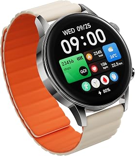 S3 Smartwatch with Magnetic Strap, ENC Bluetooth Call Watches, 1.43" AMOLED, 150+ Sport Modes, GPS, 15-Day Battery Life, Fitness Tracker with Health Monitoring, Silver
