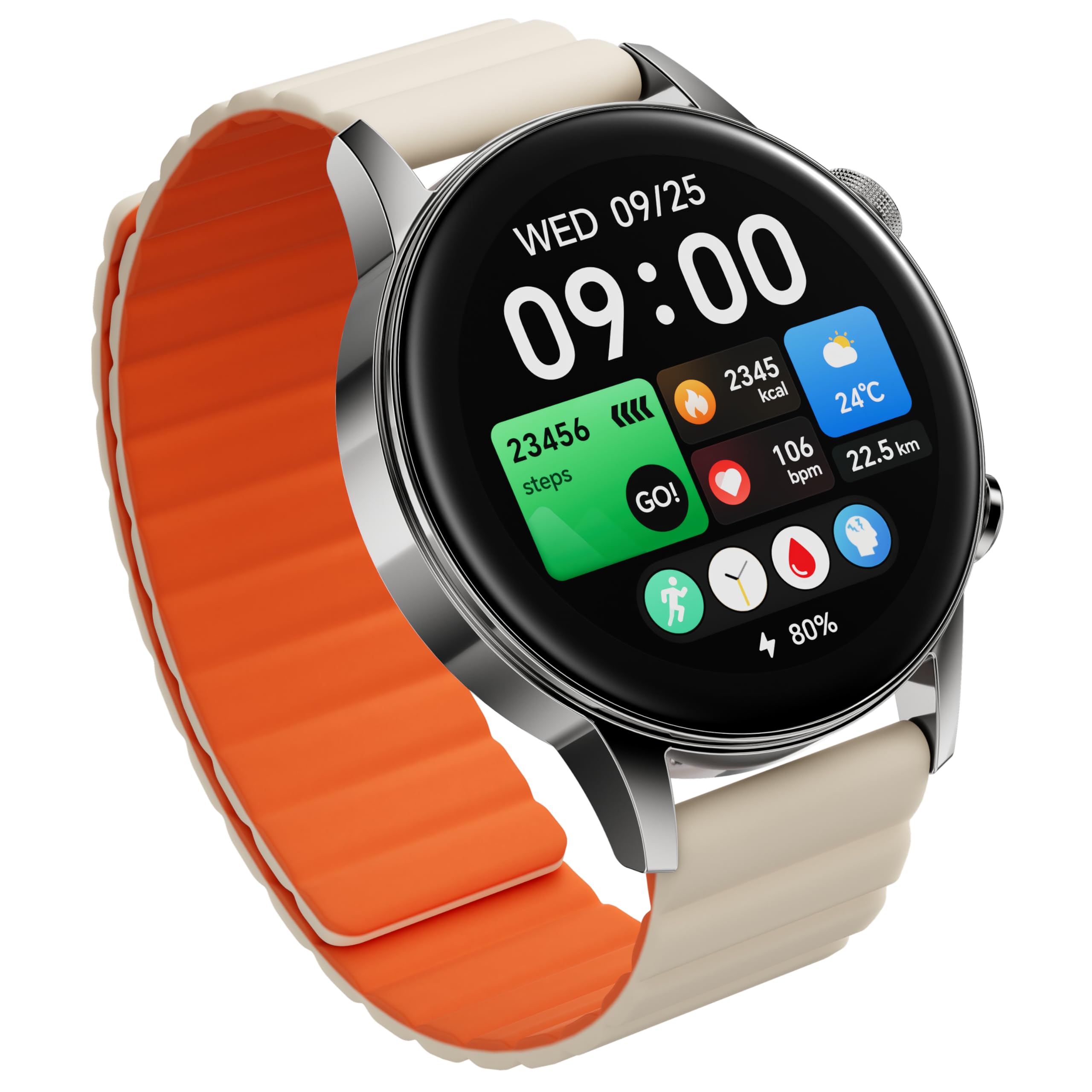 Black Shark S3 Smartwatch con Correa Magnética, Llamadas Bluetooth ENC, Pantalla AMOLED 1.43", 150+ Modos Deportivos, GPS, 15 Días de Batería, Reloj Inteligente de Salud y Fitness, Plata