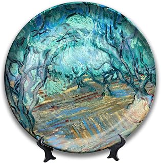 Decorative Plate for Van Gogh Olive Grove With Blue Sky Painting Wall Art Tabletop Display Travel Souvenirs Hanging Home Decor Gift B