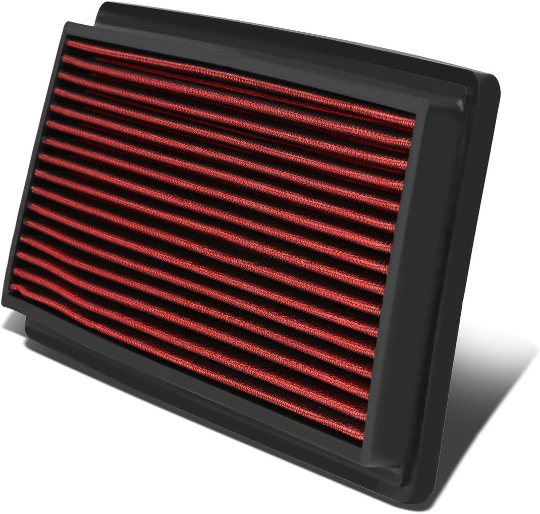 DNA Motoring AFPN-100-RD Clean Air Washable Drop In Panel Air Filter Enhance Engine Performance Power & Acceleration Improve [Compatible with 96-01 Jeep Wrangler 2.5L, 4.0L]