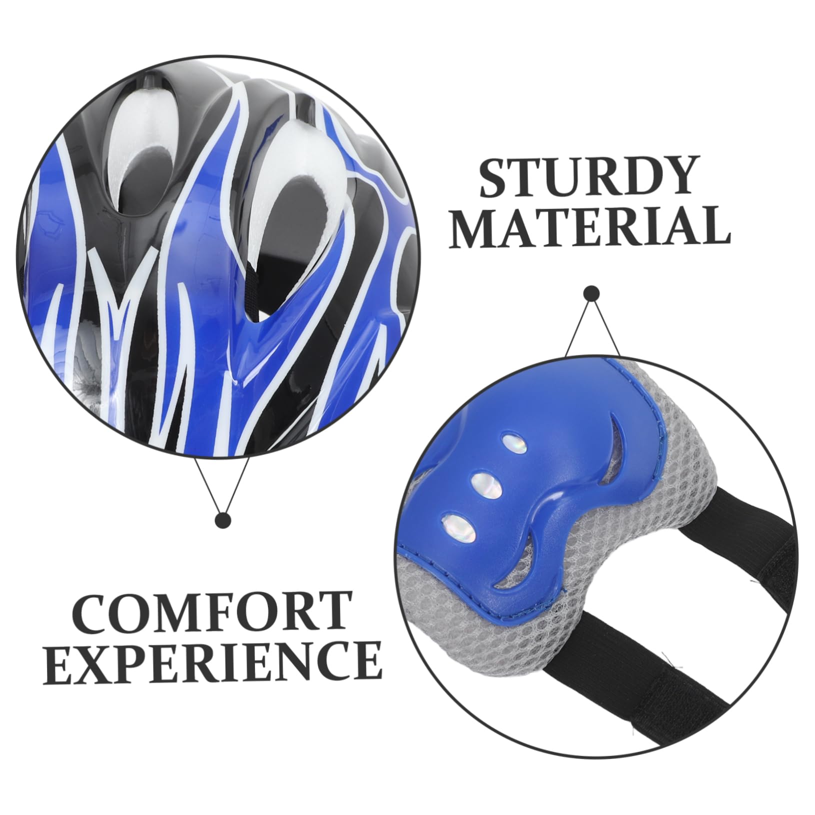 Alipis 7 Pièces Casque de Protection Sécurisé pour Genouillères Coudières Protège Poignets Ensemble pour Skateboard Roller Vélo Confort Optimal Ajustable