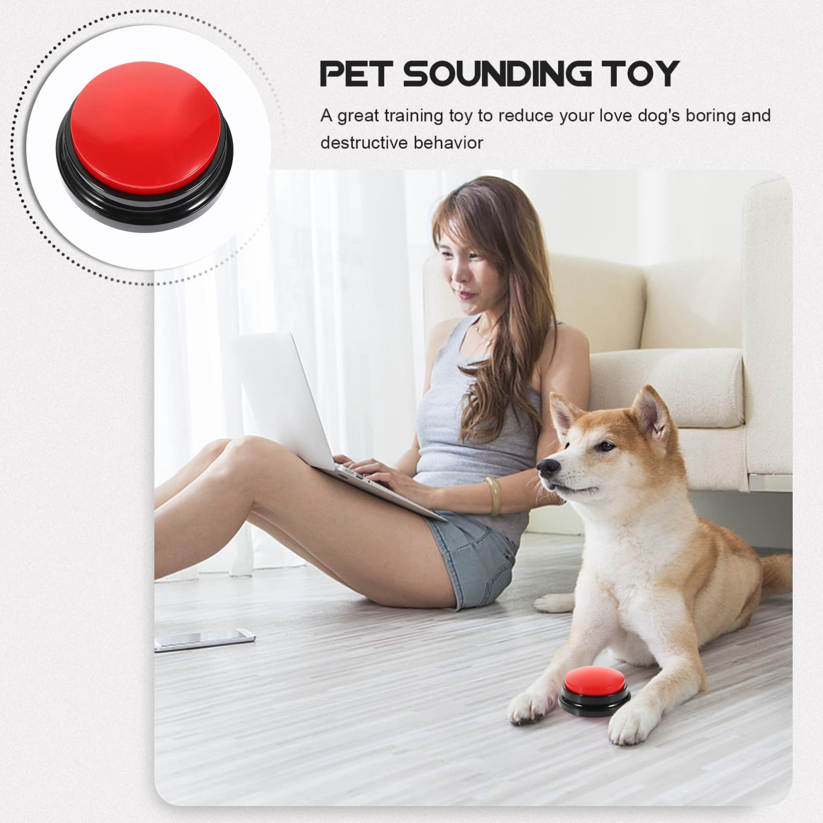 Toyvian Pulsanti di Comunicazione del Cane Che Parlano del Cane Pulsanti della Comunicazione del Suono Registrabili Pulsanti di Comunicazione' Animale Domestico Buzzeri Regalo