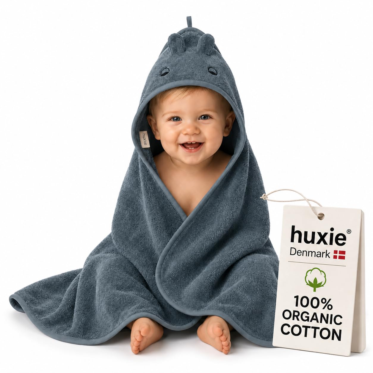 Denmark - Premium Bio-Baumwolle Baby-Badetuch - Kapuzenhandtücher für Kleinkinder und Babys für Neugeborene Mädchen und Jungen - Super weich und saugfähig, 32x32 (Dino - Tradewins)