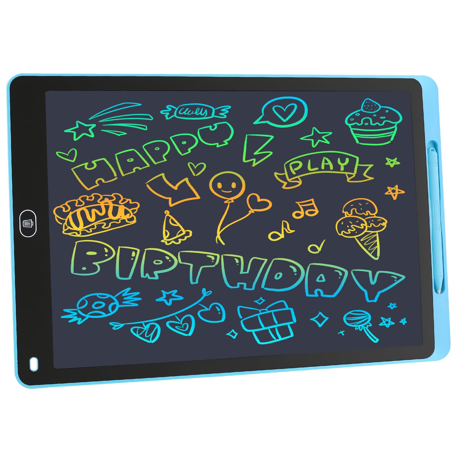 Tablette Dessin Enfant 16 Pouces Ardoise Magique LCD Colorée avec Verrouillage et Effacement Jouet Éducatif Filles Garçons 3-12 ans Bleu